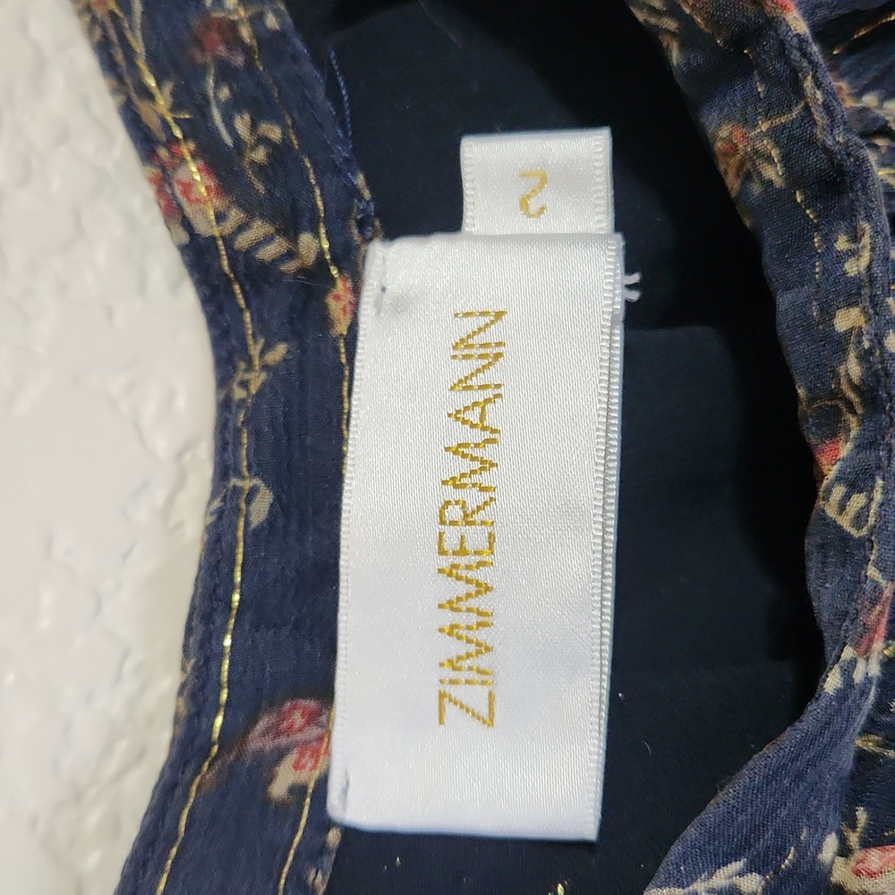 Zimmermann Havoc Suspend Silk Midi Dress Halterneck Off Shoulder Navy Sz 2/US 8 - Picture 6 of 15
